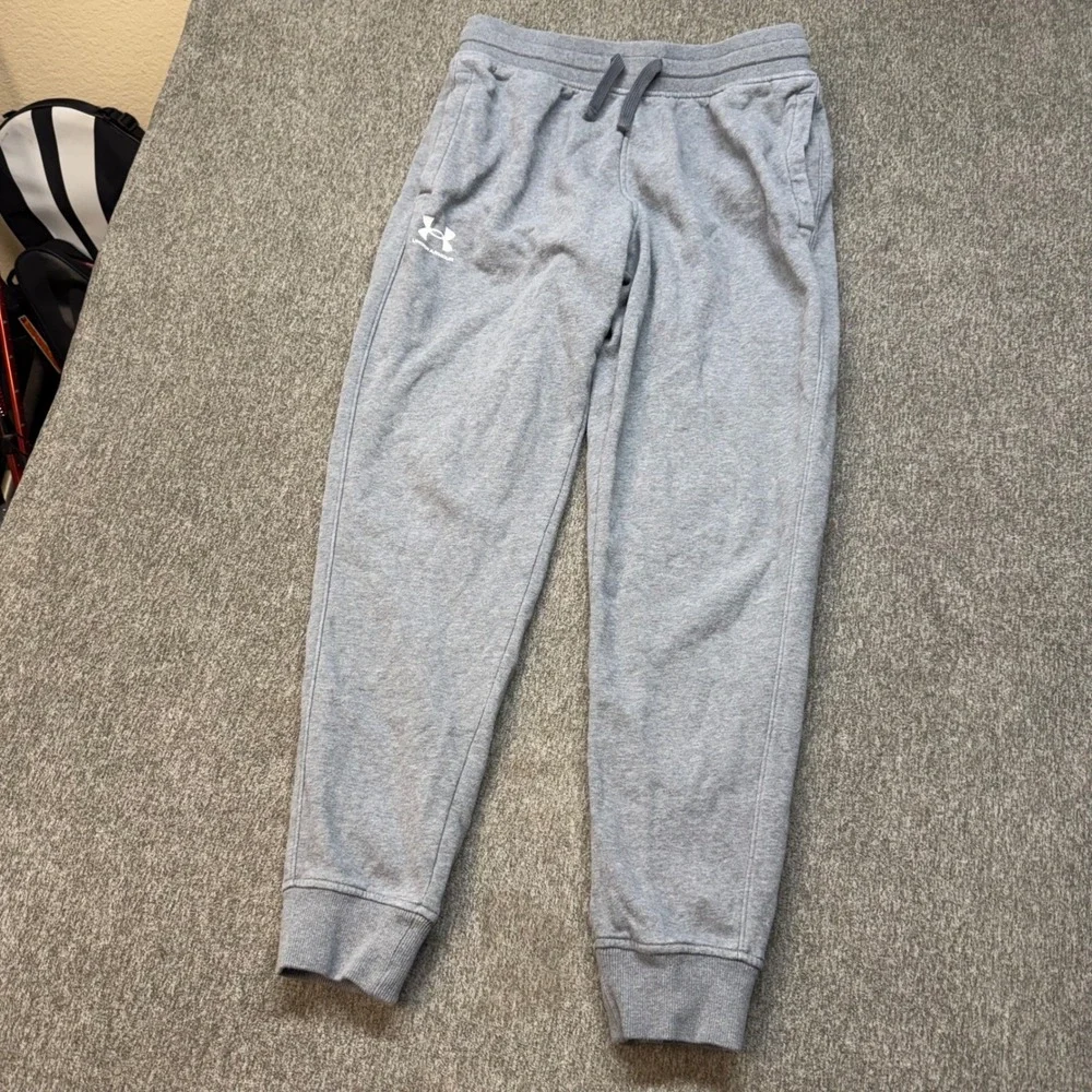 Under Armour Mens Rival Fleece Joggers Gray Loose Fit Sweatpants Large 1293